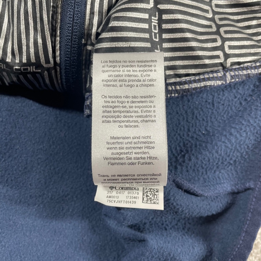 Columbia Jacket Mens Large Thermal Coil Fleece Insulated Hooded Zip Up Blue - Picture 7 of 14